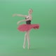 Ballet Girl In Green Screen In Red Black Costume Dancing Classic Dance 4 K Video Footage - VideoHive Item for Sale