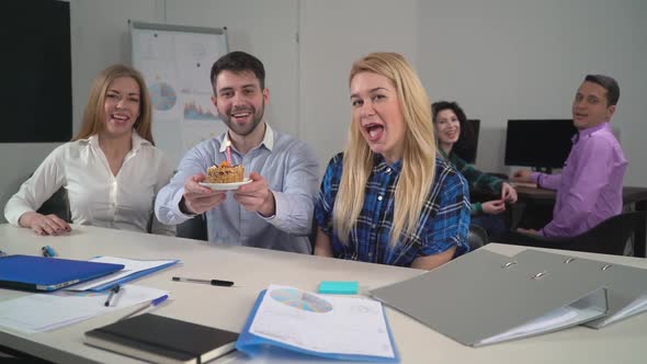 Staff Celebrating Birthday in Office