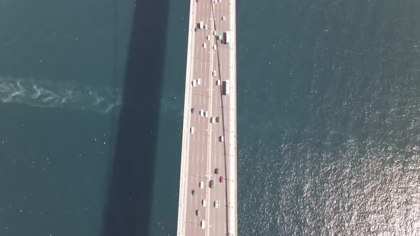 Aerial View Istanbul Bridge