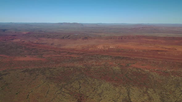 Summit of Mt Bruce, Karijini National Park, Western Australia Sunrise Sunset 4K Aerial Drone