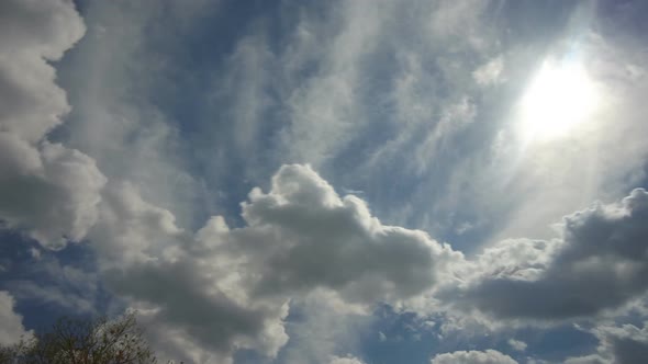 Blue Sky Background with Clouds Timelapse Rolling Clouds