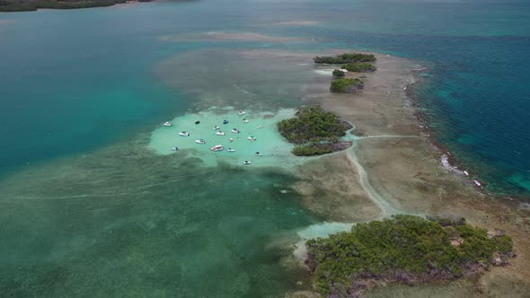 pool in the ocean aerial cayo mata la gata in lajas, puerto rico