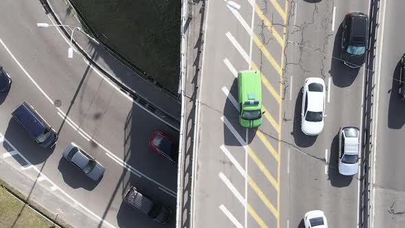 Cars on the Road Aerial View