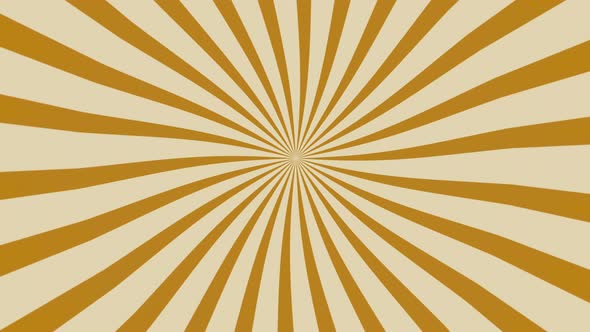 Rotating orange and white sunburst circle motion background.