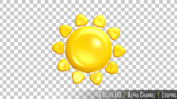 4K Sunny Summer 3D Emoji Icon on Alpha alt