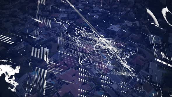 Data processing on blue background