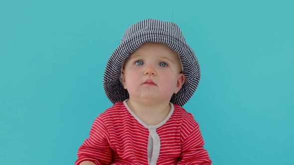 Sweet Baby in Summer Hat