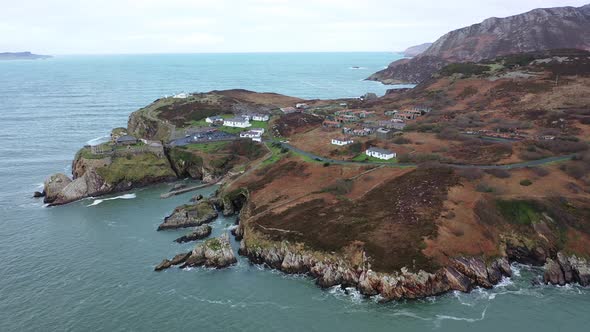 Aerial View Fort Dunree Lighthouse Inishowen Peninsula  County Donegal Ireland