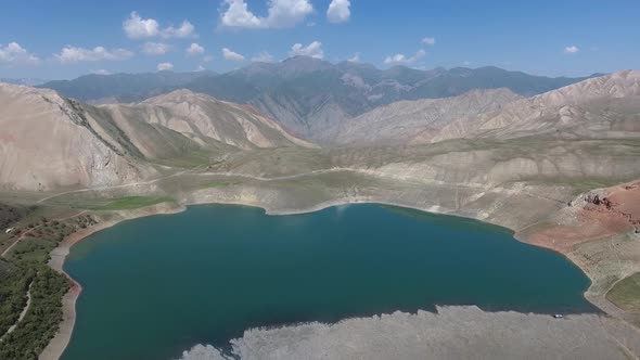 Mountains and Lake (Aerial Video)