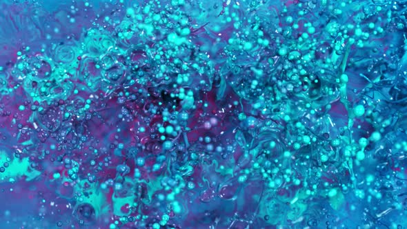 Super Slow Motion Shot of Abstract Splashing Colors at 1000 Fps, Top Shot.