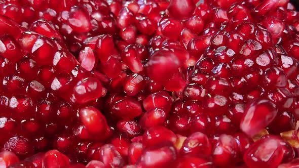 Ripe Pomegranate Grains Are Falling and Bouncing 