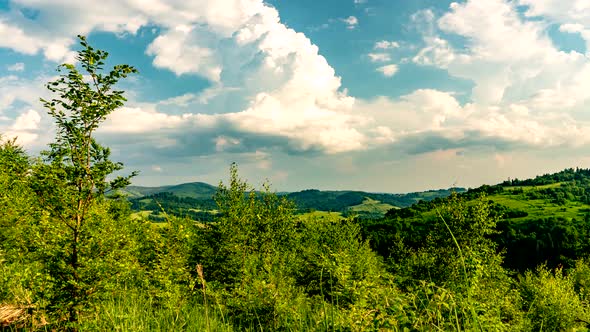 Clouds over Beskid mountains.