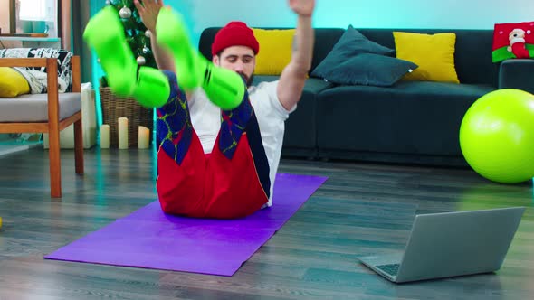 Large Spacious Living Room Guy Doing the Workout