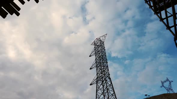 Clouds Above Power Line Pylon