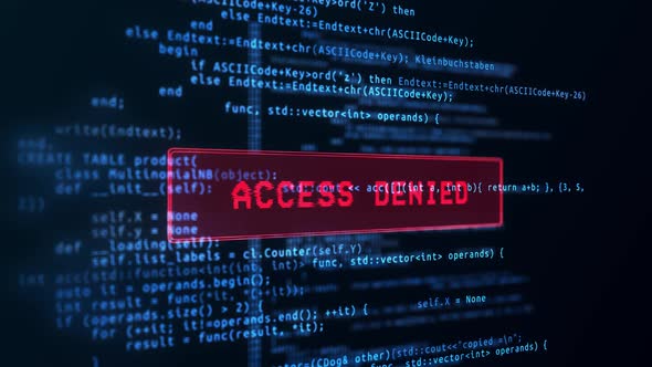  Access denied message on computer screen using virus program .