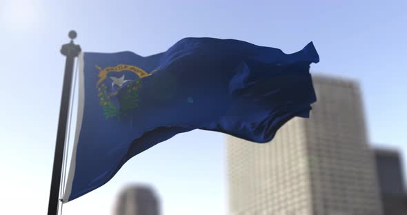 Nevada state flag waving