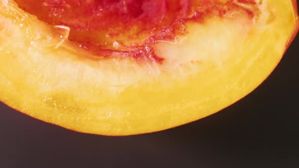 Rotation of Juicy Peach 360 Degrees in Macro