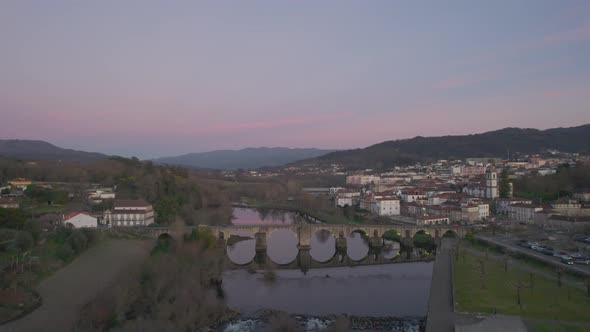 Ponte da Barca City at Evening, Portugal