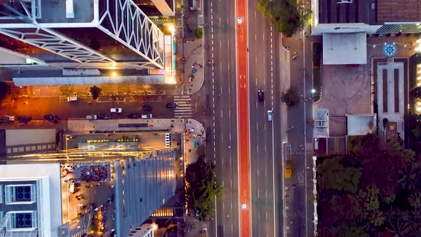 Aerial landscape of famous Paulista Avenue at Sao Paulo Brazil