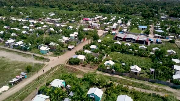 Aerial flying over an IOM humanitarian camp in Port au Prince