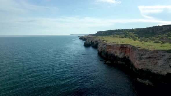 Panoramic video of picturesque rocky coastline