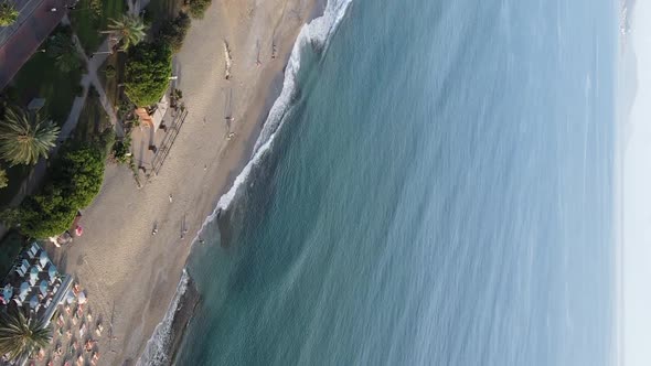 Vertical Video Beach at the Seaside Resort Town