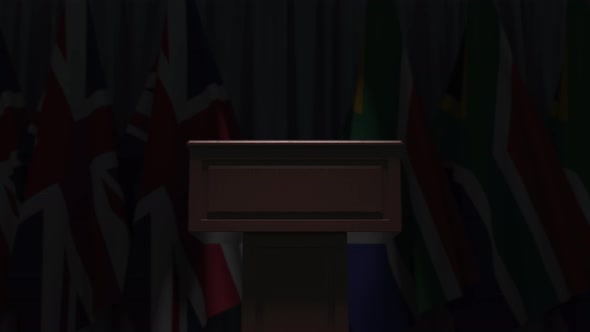 Row of Flags of South Africa and the United Kingdom alt