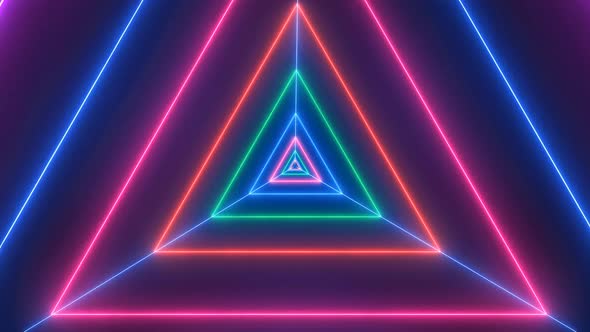 New Colorful Triangle Tunnel Animation