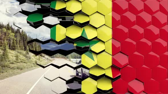 Senegal Flag Hexagon Transition - 4K Resolution alt