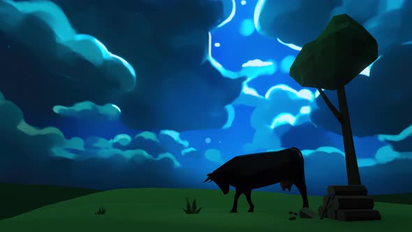 Cow And Night III