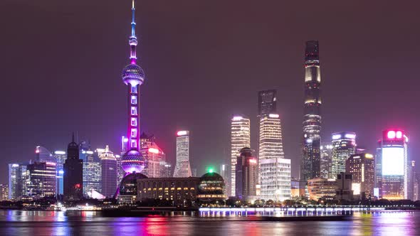 Time Lapse Of The Shanghai China Skyline