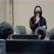 Asian Female Professor With Face Mask Explains To University Student In Classroom. - VideoHive Item for Sale