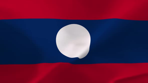 Laos Waving Flag Animation 4K Moving Wallpaper Background