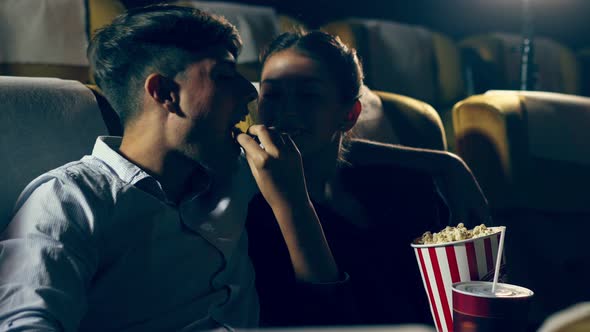 People Audience Watching Movie in Cinema Theater