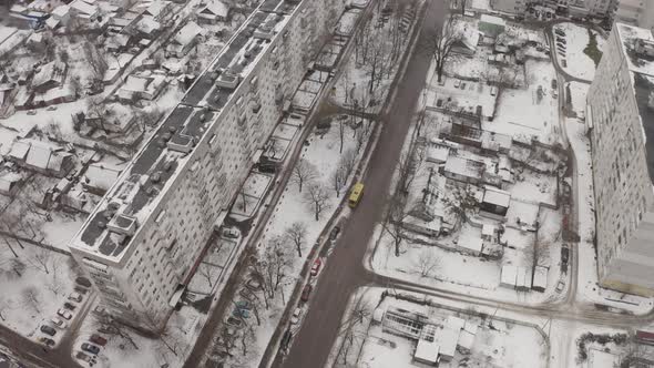 Aerial View Of The Old 9 Storey Buildings Of The City Of Zhytomyr