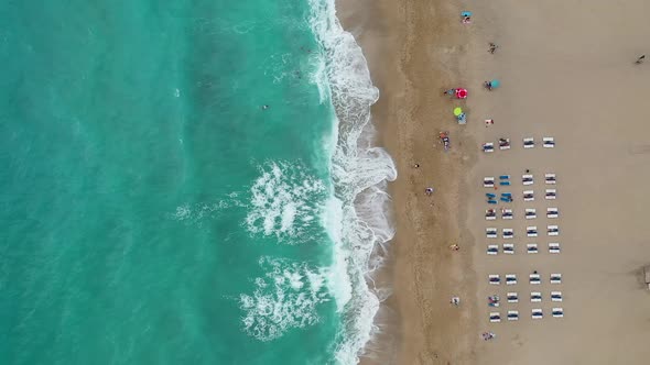 Blue Sea Storms Filmed on a Drone