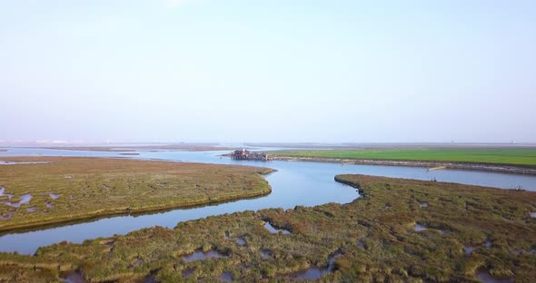 A Wooden Fishermen's House in the Middle of the Lagoon