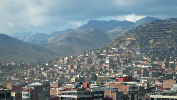 South American City With Large Hills In The Background