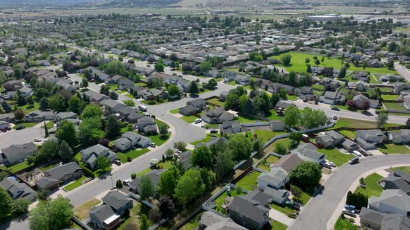 Aerial view of never ending housing developments in middle class America.