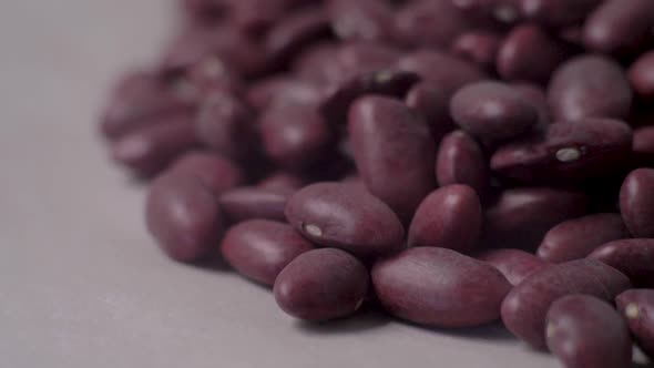 Beans Lie in a Pile and Crumble. Slow Motion. Food Video