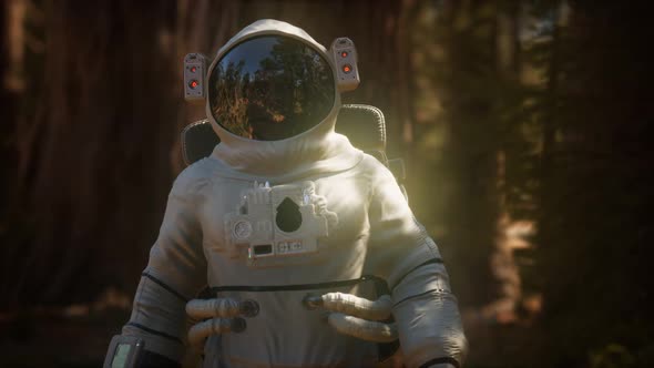 Lonely Astronaut in Dark Forest