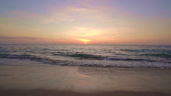 Beautiful sky sunset or sunrise over sea surface beautiful wave Amazing light twilight sky sunset