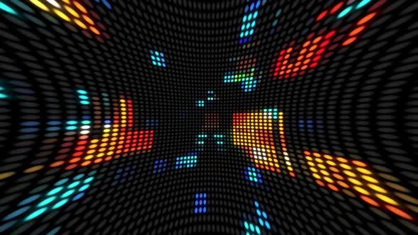 Blinking LED Data Lights Retro-Futuristic Background