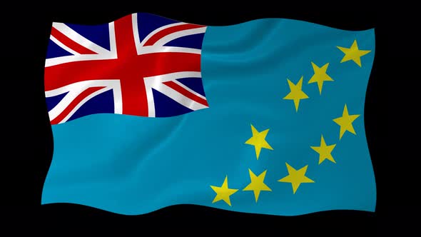 Flag Of Tuvalu Wavy National Flag Animation