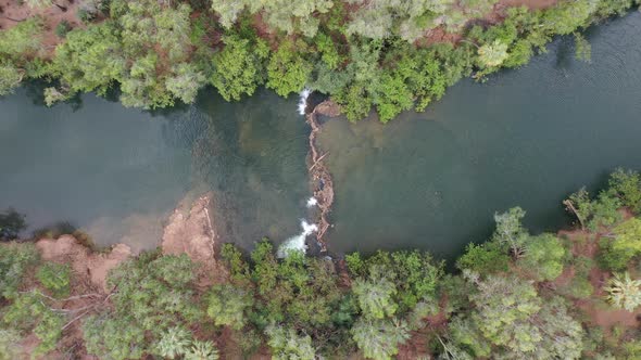 Mataranka Falls, Elsey National Park, Northern Territory, Australia 4K Aerial Drone