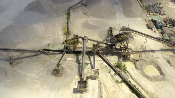 Aerial view of sand quarry, 