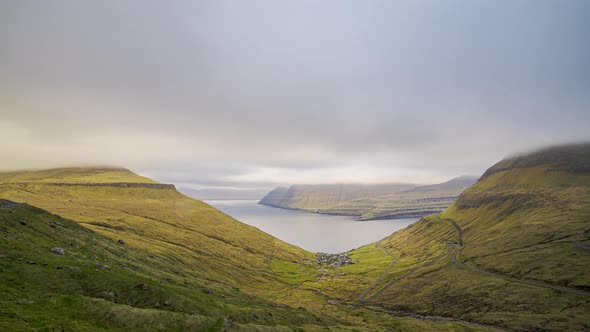 Clouds Moving Over Fjord Of Funningur