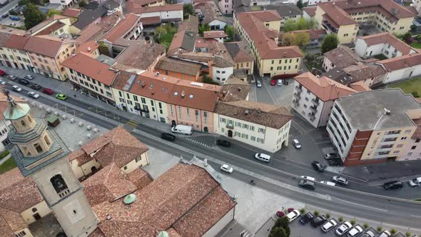 aerial view swiss city drone 4k