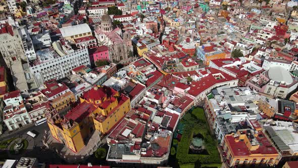 Church in Guanajuato, Mexico, Drone Shot, 4k, Pueblo Magico