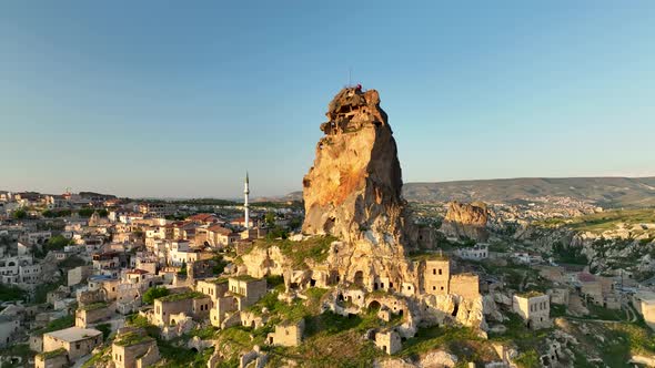 Awesome Aerial View of Ortahisar 4 K Turkey Cappadocia